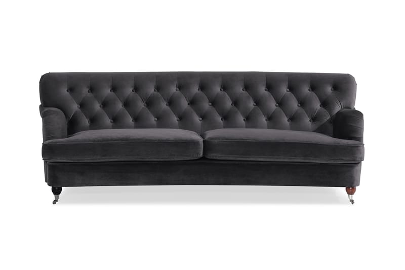 Howard Riviera 3-sits Svängd Sammetssoffa - Mörkgrå - Möbler - Soffa - Howardsoffor