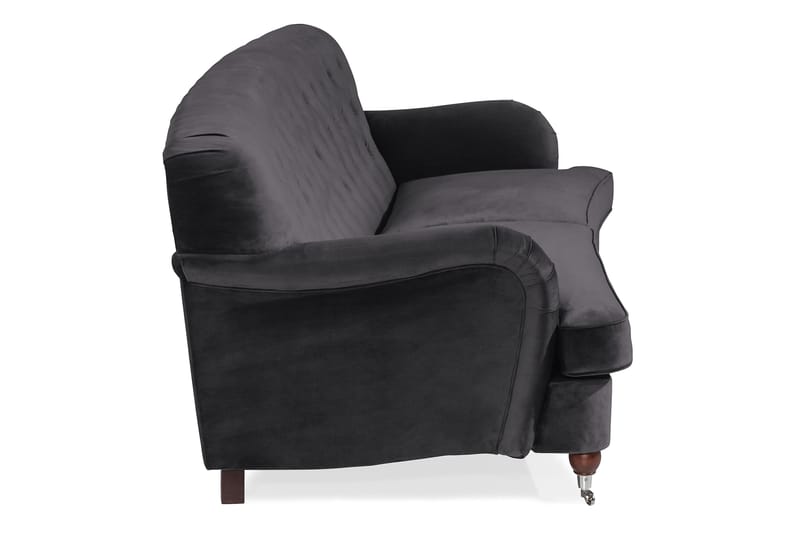 Howard Riviera 3-sits Svängd Sammetssoffa - Mörkgrå - Möbler - Soffa - Howardsoffor