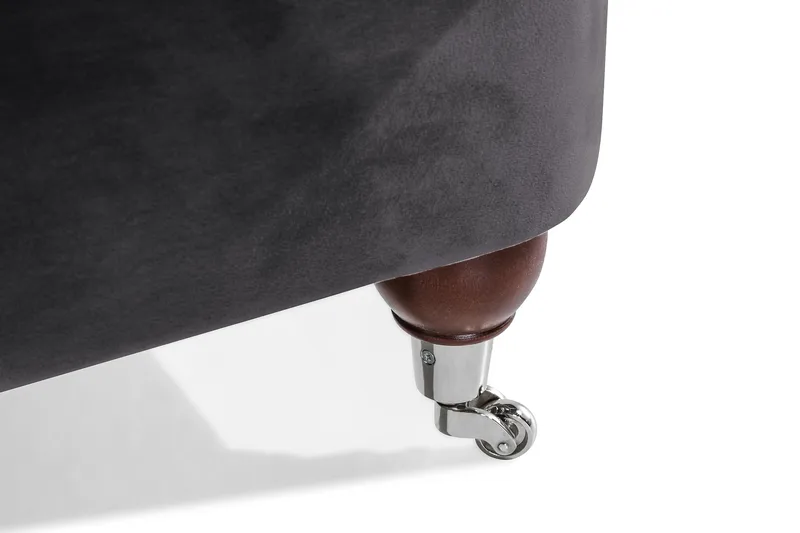 Howard Riviera 3-sits Svängd Sammetssoffa - Mörkgrå - Möbler - Soffa - Howardsoffor