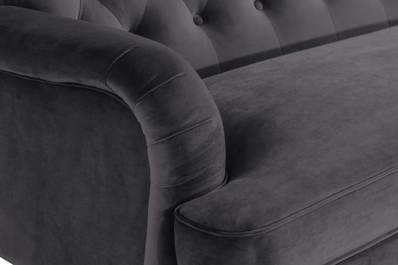 Howard Riviera 3-sits Svängd Sammetssoffa - Mörkgrå - Möbler - Soffa - Howardsoffor