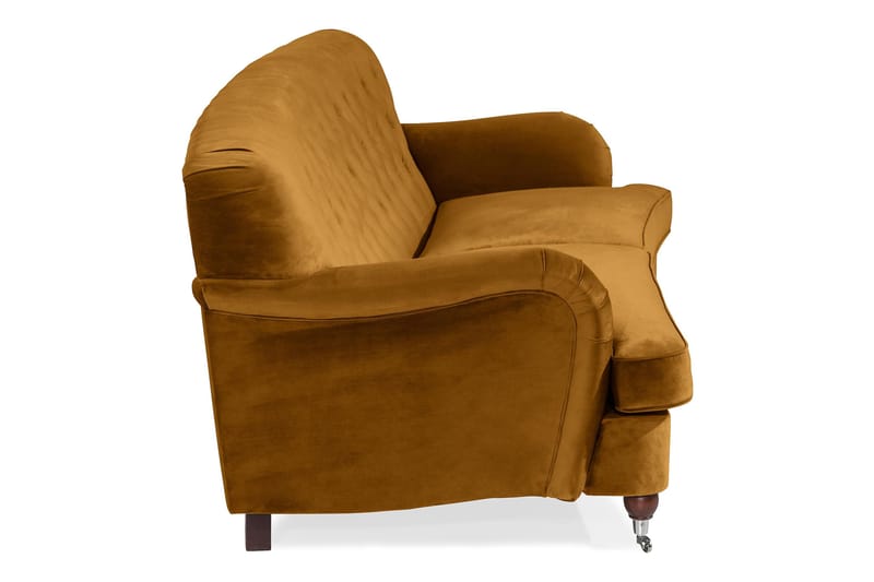 Howard Riviera 3-sits Svängd Sammetssoffa - Mörkgul - Möbler - Soffa - Howardsoffor