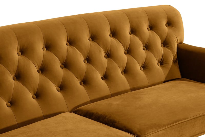 Howard Riviera 3-sits Svängd Sammetssoffa - Mörkgul - Möbler - Soffa - Howardsoffor
