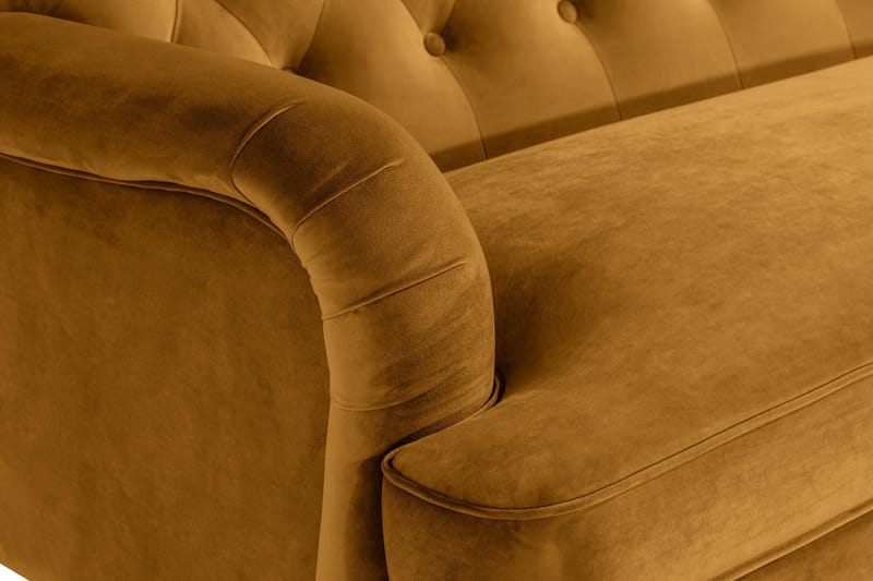 Howard Riviera 3-sits Svängd Sammetssoffa - Mörkgul - Möbler - Soffa - Howardsoffor