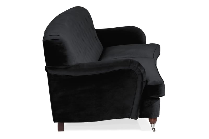 Howard Riviera 3-sits Svängd Sammetssoffa - Svart - Möbler - Soffa - Howardsoffor