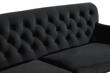 Howard Riviera 3-sits Svängd Sammetssoffa - Svart - Möbler - Soffa - Howardsoffor