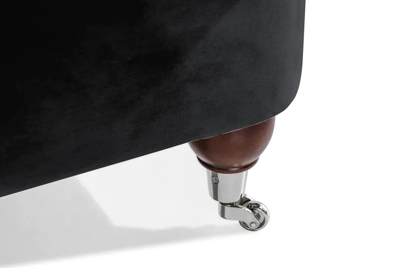 Howard Riviera 3-sits Svängd Sammetssoffa - Svart - Möbler - Soffa - Howardsoffor