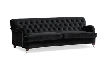 Howard Riviera 3-sits Svängd Sammetssoffa - Svart - Möbler - Soffa - Howardsoffor