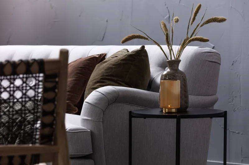 Howard Riviera 3-sits Svängd Tygsoffa - Grå - Möbler - Soffa - Howardsoffor