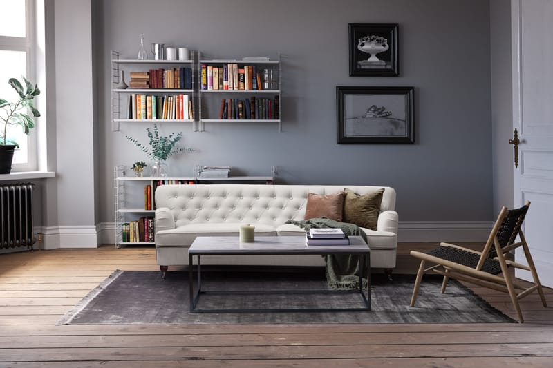 Howard Riviera 3-sits Svängd Tygsoffa - Ljusgrå - Möbler - Soffa - Howardsoffor