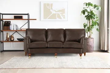 Howard svängd soffa 3-sits - Brun vintage - Vintagebrun - Möbler - Soffa - Howardsoffor