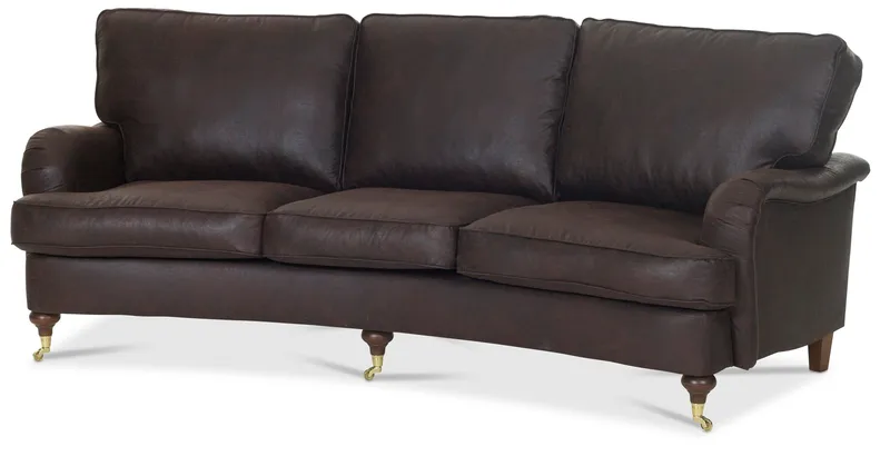 Howard svängd soffa 3-sits - Brun vintage, Vintagebrun