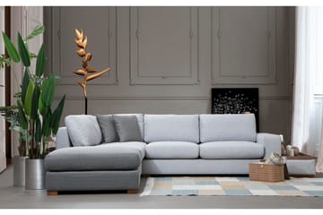 Huelva 5-sits Vänstervänd L-formad Divansoffa 308 cm med Schäslong i Tyg - Grå - Möbler - Soffa - Divansoffor & schäslongsoffa