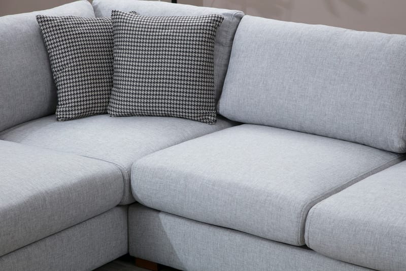 Huelva 5-sits Vänstervänd L-formad Divansoffa 308 cm med Schäslong i Tyg - Grå - Möbler - Soffa - Divansoffor & schäslongsoffa