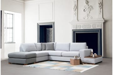 Huelva 5-sits Vänstervänd L-formad Divansoffa 308 cm med Schäslong i Tyg - Grå - Möbler - Soffa - Divansoffor & schäslongsoffa