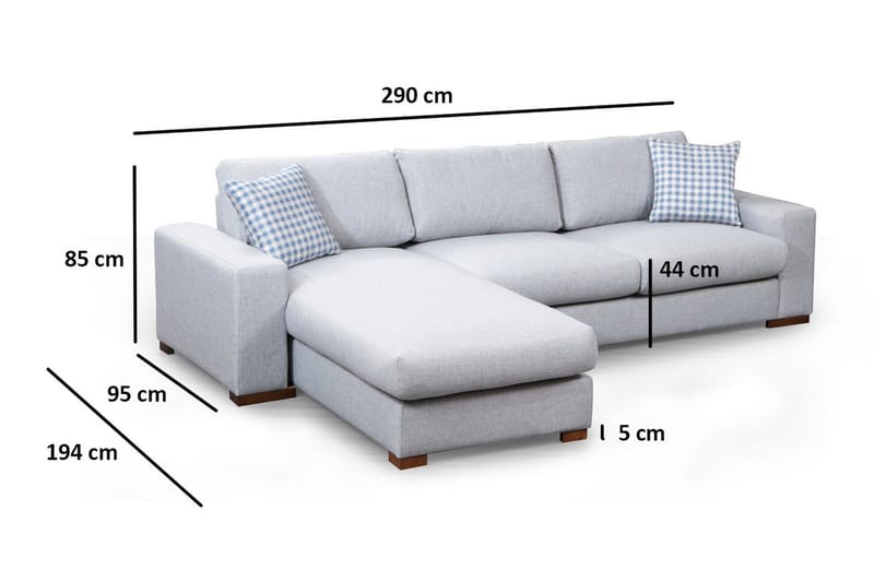 Huelva Divansoffa - Grå - Möbler - Soffa - Divansoffor & schäslongsoffa