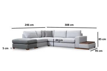 Huelva Divansoffa - Grå - Möbler - Soffa - Divansoffor & schäslongsoffa