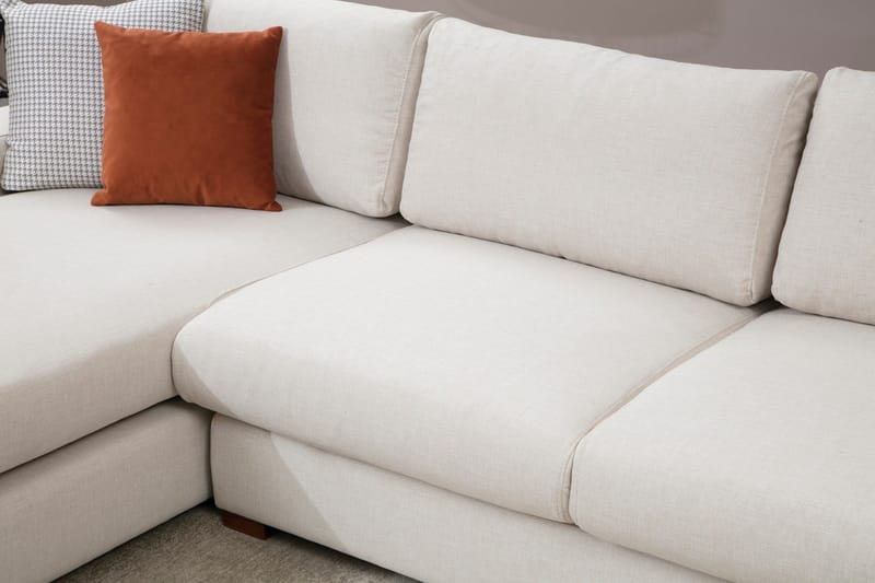 Huelva Högervänd L-formad Divansoffa med Schäslong 270 cm i Tyg - Benvit - Möbler - Soffa - Divansoffor & schäslongsoffa