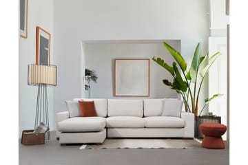 Huelva Högervänd L-formad Divansoffa med Schäslong 270 cm i Tyg - Benvit - Möbler - Soffa - Divansoffor & schäslongsoffa