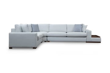 Huelva Högervänd L-formad Hörnsoffa 363 cm i Tyg med Sidobord - Ljusblågrå - Möbler - Soffa - Hörnsoffa