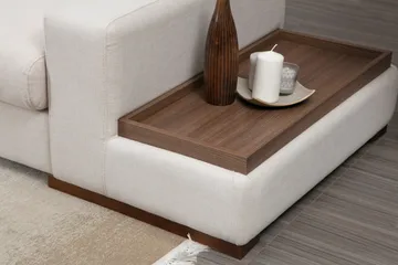 Huelva Vänstervänd L-formad Divansoffa med Schäslong 312 cm i Tyg - Gräddvit - Möbler - Soffa - Divansoffor & schäslongsoffa