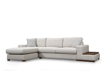 Huelva Vänstervänd L-formad Divansoffa med Schäslong 312 cm i Tyg - Gräddvit - Möbler - Soffa - Divansoffor & schäslongsoffa