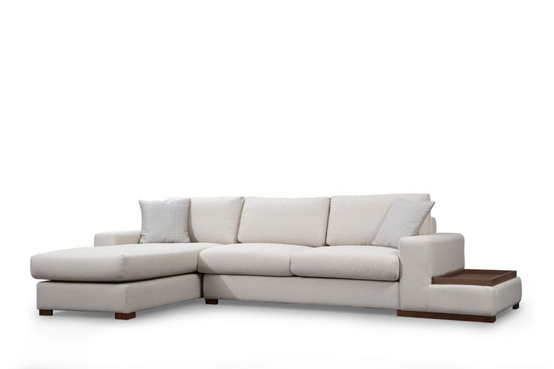 Huelva Vänstervänd L-formad Divansoffa med Schäslong 312 cm i Tyg - Gräddvit - Möbler - Soffa - Divansoffor & schäslongsoffa