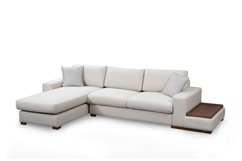 Huelva Vänstervänd L-formad Divansoffa med Schäslong 312 cm i Tyg - Gräddvit - Möbler - Soffa - Divansoffor & schäslongsoffa