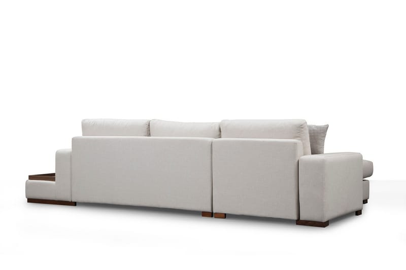 Huelva Vänstervänd L-formad Divansoffa med Schäslong 312 cm i Tyg - Gräddvit - Möbler - Soffa - Divansoffor & schäslongsoffa