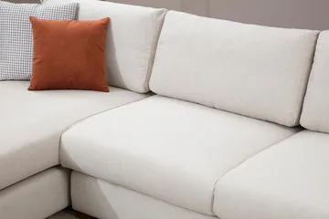Huelva Vänstervänd L-formad Divansoffa med Schäslong 312 cm i Tyg - Gräddvit - Möbler - Soffa - Divansoffor & schäslongsoffa