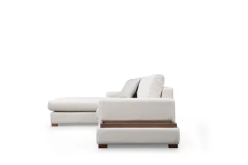 Huelva Vänstervänd L-formad Divansoffa med Schäslong 312 cm i Tyg - Gräddvit - Möbler - Soffa - Divansoffor & schäslongsoffa