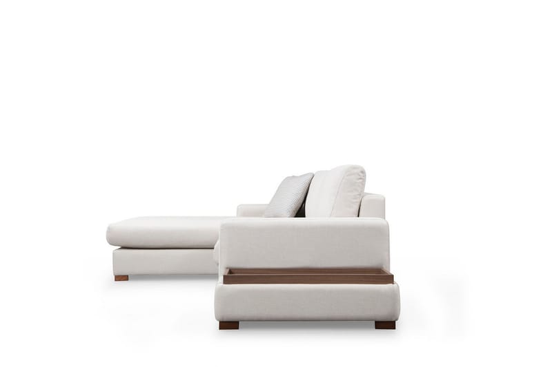 Huelva Vänstervänd L-formad Divansoffa med Schäslong 312 cm i Tyg - Gräddvit - Möbler - Soffa - Divansoffor & schäslongsoffa