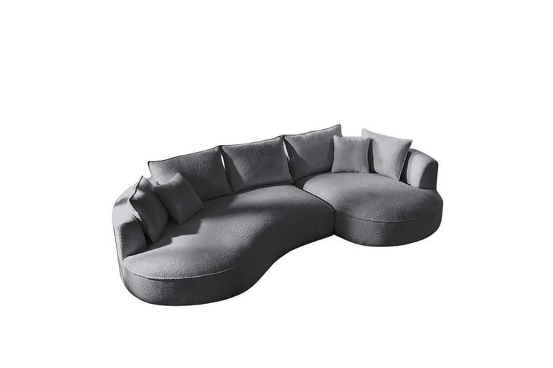 Hungirr Soffa med Divan 4-sits, Mörkgrå