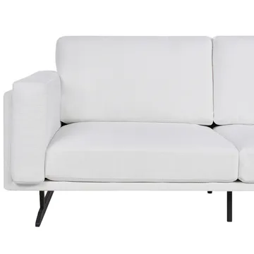 Idre 3-sits Soffa i Tyg med Metallben - Vit|Svart - Möbler - Soffa - 3 sits soffa