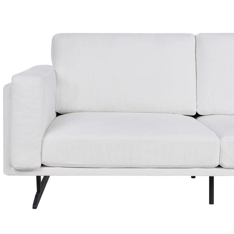 Idre 3-sits Soffa i Tyg med Metallben - Vit|Svart - Möbler - Soffa - 3 sits soffa