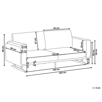 Idre 3-sits Soffa i Tyg med Metallben - Vit|Svart - Möbler - Soffa - 3 sits soffa