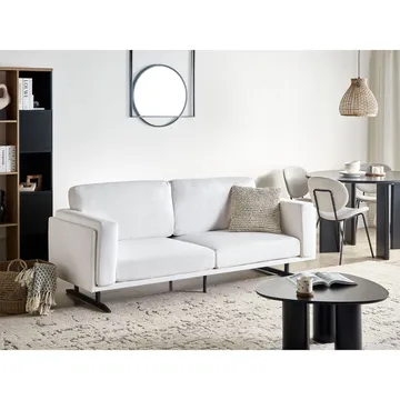 Idre 3-sits Soffa i Tyg med Metallben - Vit|Svart - Möbler - Soffa - 3 sits soffa