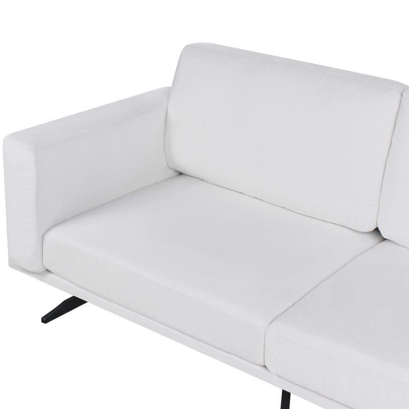 Idre 3-sits Soffa i Tyg med Metallben - Vit|Svart - Möbler - Soffa - 3 sits soffa
