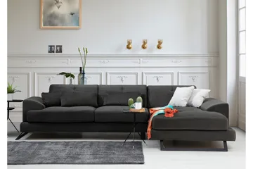 Jaraad Hörnsoffa med Divan Höger - Svart - Möbler - Soffa - Divansoffor & schäslongsoffa