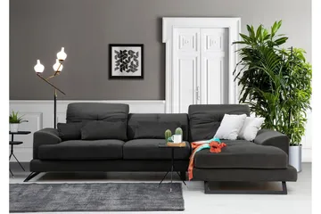 Jaraad Hörnsoffa med Divan Höger - Svart - Möbler - Soffa - Divansoffor & schäslongsoffa