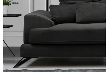 Jaraad Hörnsoffa med Divan Höger - Svart - Möbler - Soffa - Divansoffor & schäslongsoffa