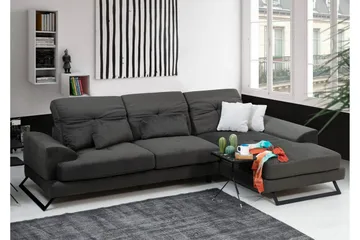Jaraad Hörnsoffa med Divan Höger - Svart - Möbler - Soffa - Divansoffor & schäslongsoffa
