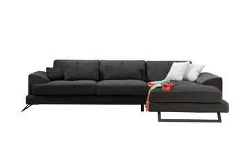 Jaraad Hörnsoffa med Divan Höger - Svart - Möbler - Soffa - Divansoffor & schäslongsoffa