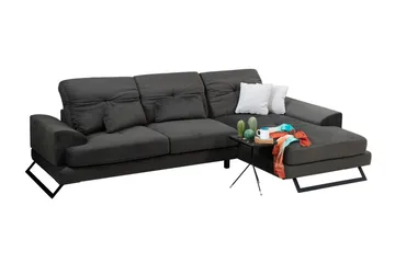 Jaraad Hörnsoffa med Divan Höger - Svart - Möbler - Soffa - Divansoffor & schäslongsoffa