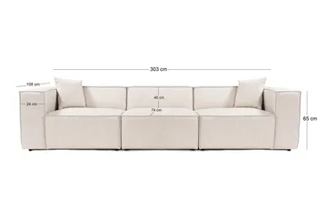 Kaolins Soffa 3-sits - Ljusbrun - Möbler - Soffa - Modulsoffor - Komplett modulsoffa