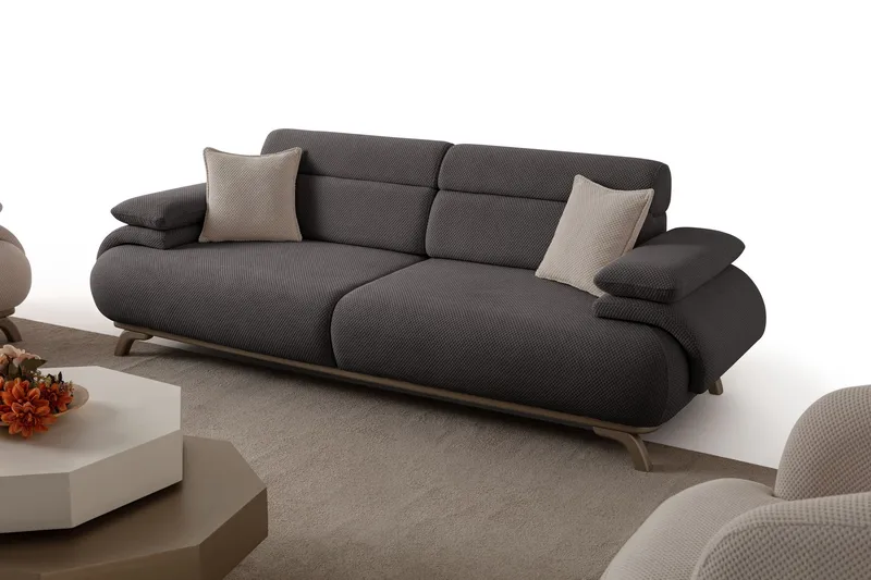 Kelnor 3-sits Soffa 246x81x97 cm, Antracit