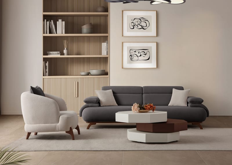 Kelnor 3-sits Soffa 246x81x97 cm - Antracit - Möbler - Soffa - 3 sits soffa