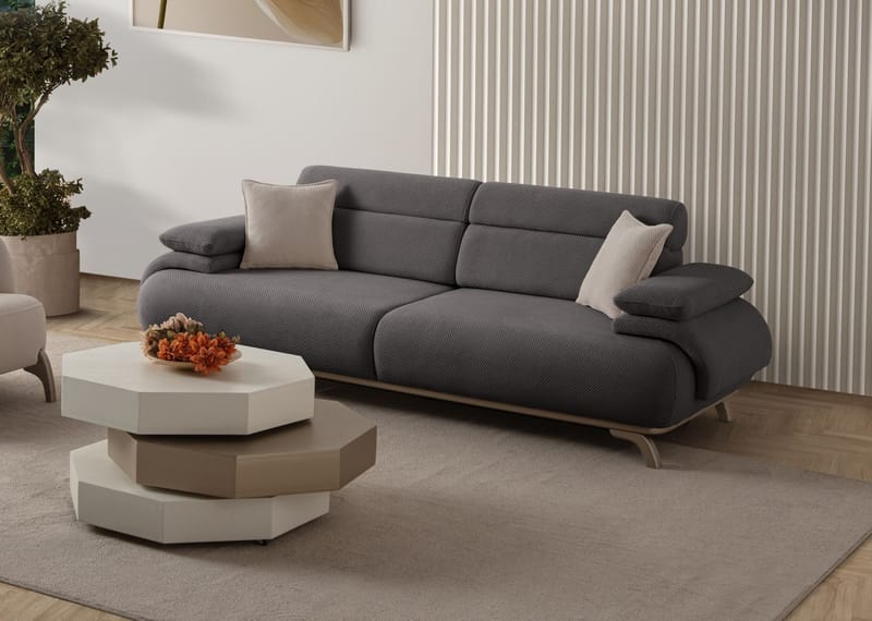 Kelnor 3-sits Soffa 246x81x97 cm - Antracit - Möbler - Soffa - 3 sits soffa