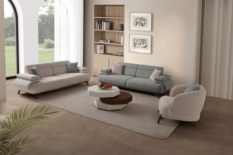 Kelnor 3-sits Soffa 246x81x97 cm - Grå - Möbler - Soffa - 3 sits soffa