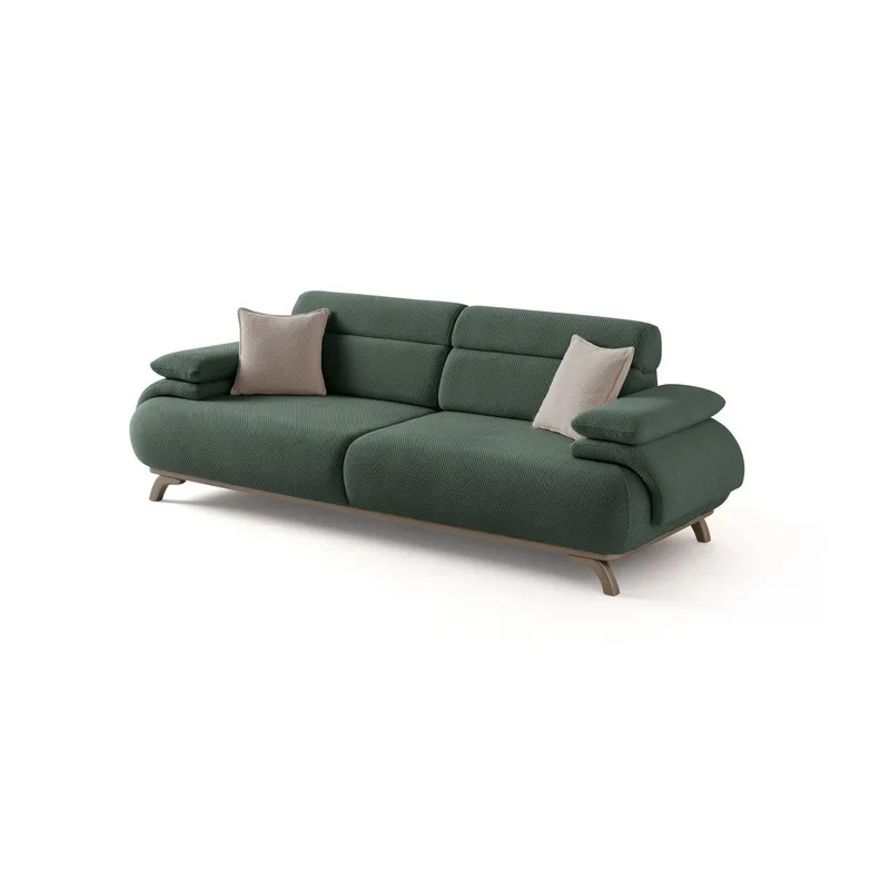 Kelnor 3-sits Soffa 246x81x97 cm, Grön