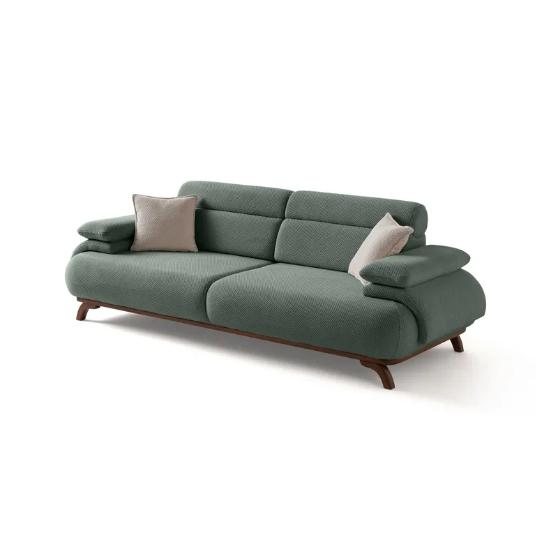 Kelnor 3-sits Soffa 246x81x97 cm, Grön